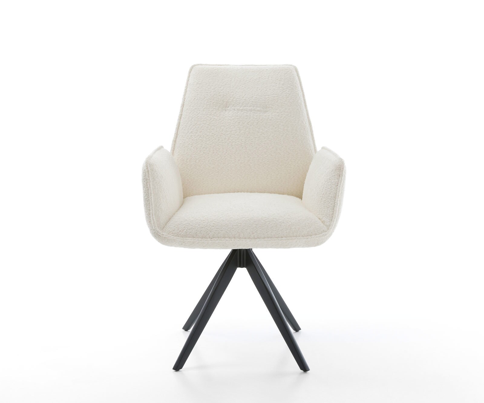 Eetkamerstoel Zoa-Flex bouclé wit kruisframe hoekig zwart pocketveer kern 1 Eetkamerstoel Zoa-Flex bouclé wit kruisframe hoekig zwart pocketveer kern 1