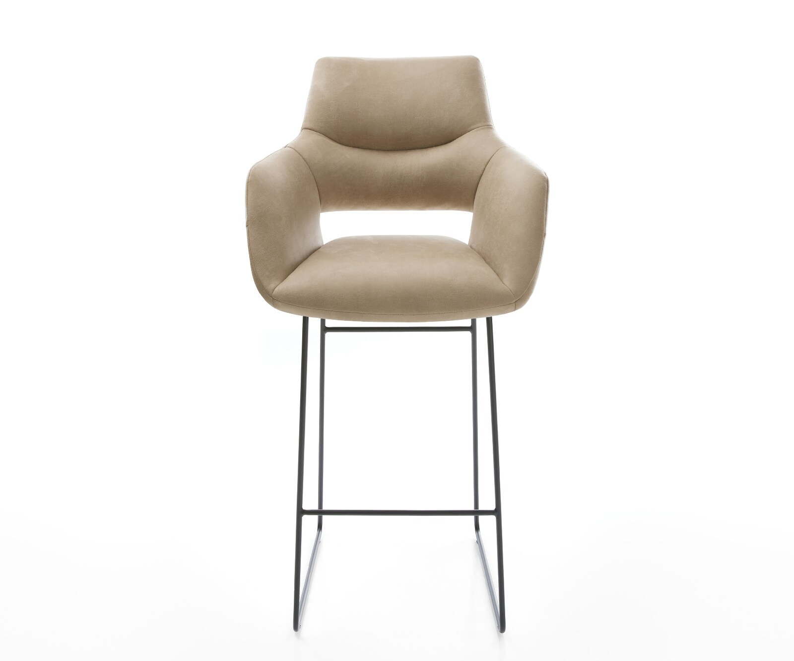 Barstoel Yago-Flex Microvezel Beige Vintage Sledeonderstel metaal zwart Zwart Pocketvering 2