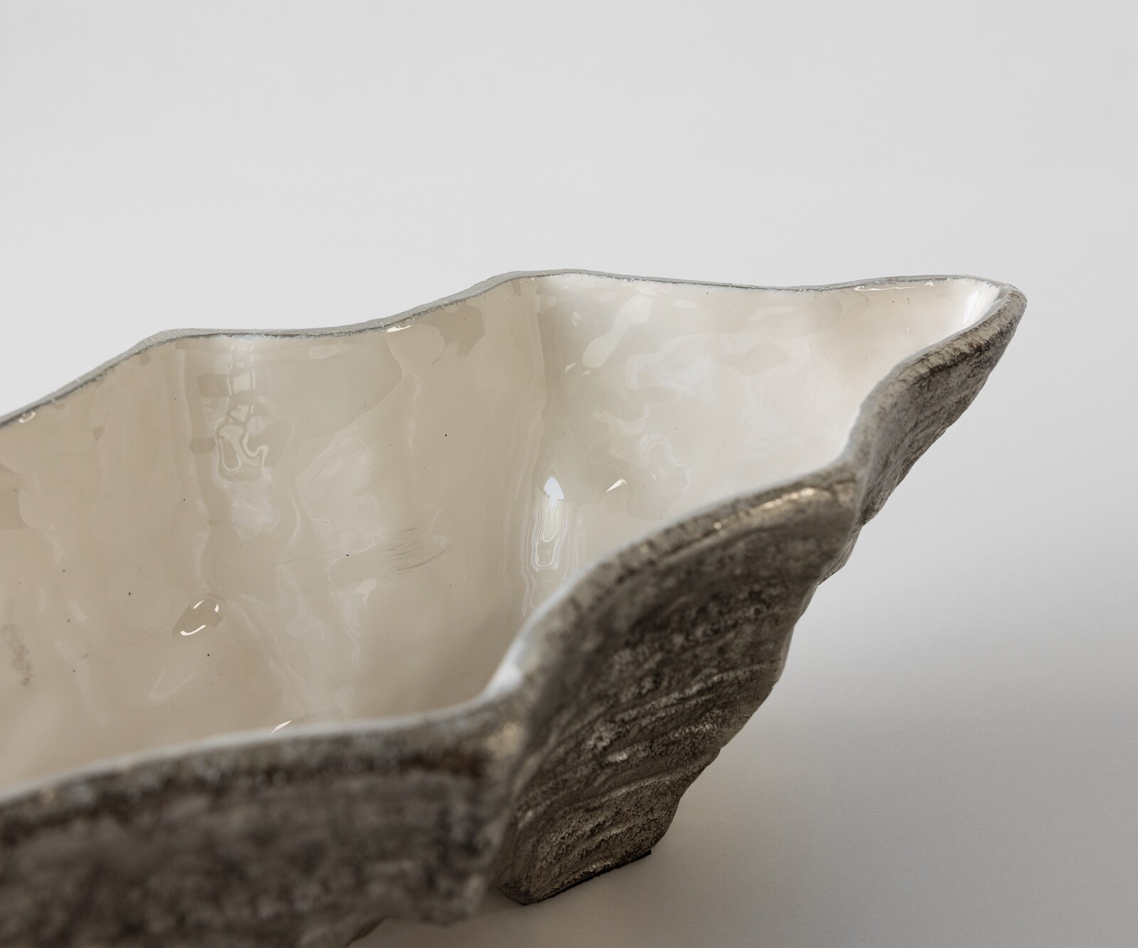 Schaal Riffa B100 x D19 x H15 cm Aluminium Platin Opal Handgemaakt 4