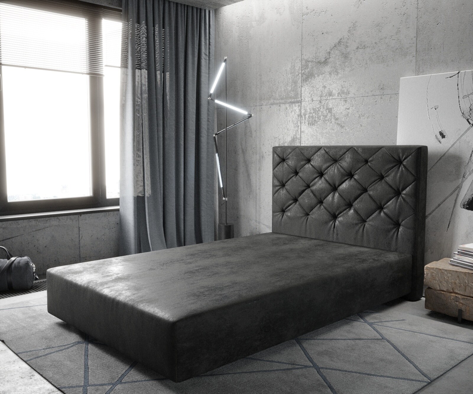 Boxspring-frame Dream-Great 120x200 microvezel antraciet Vintage