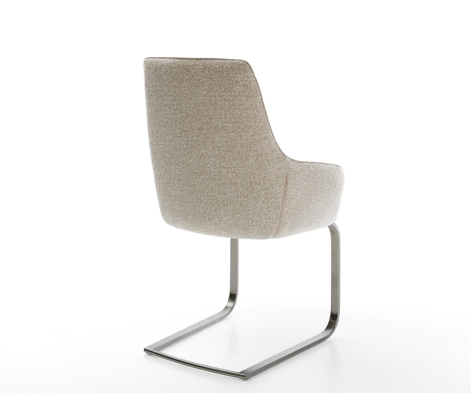 Sledemodel Zelia-Flex met armleuning geweven stof beige sledemodel vlak grafiet pocketveer kern 5