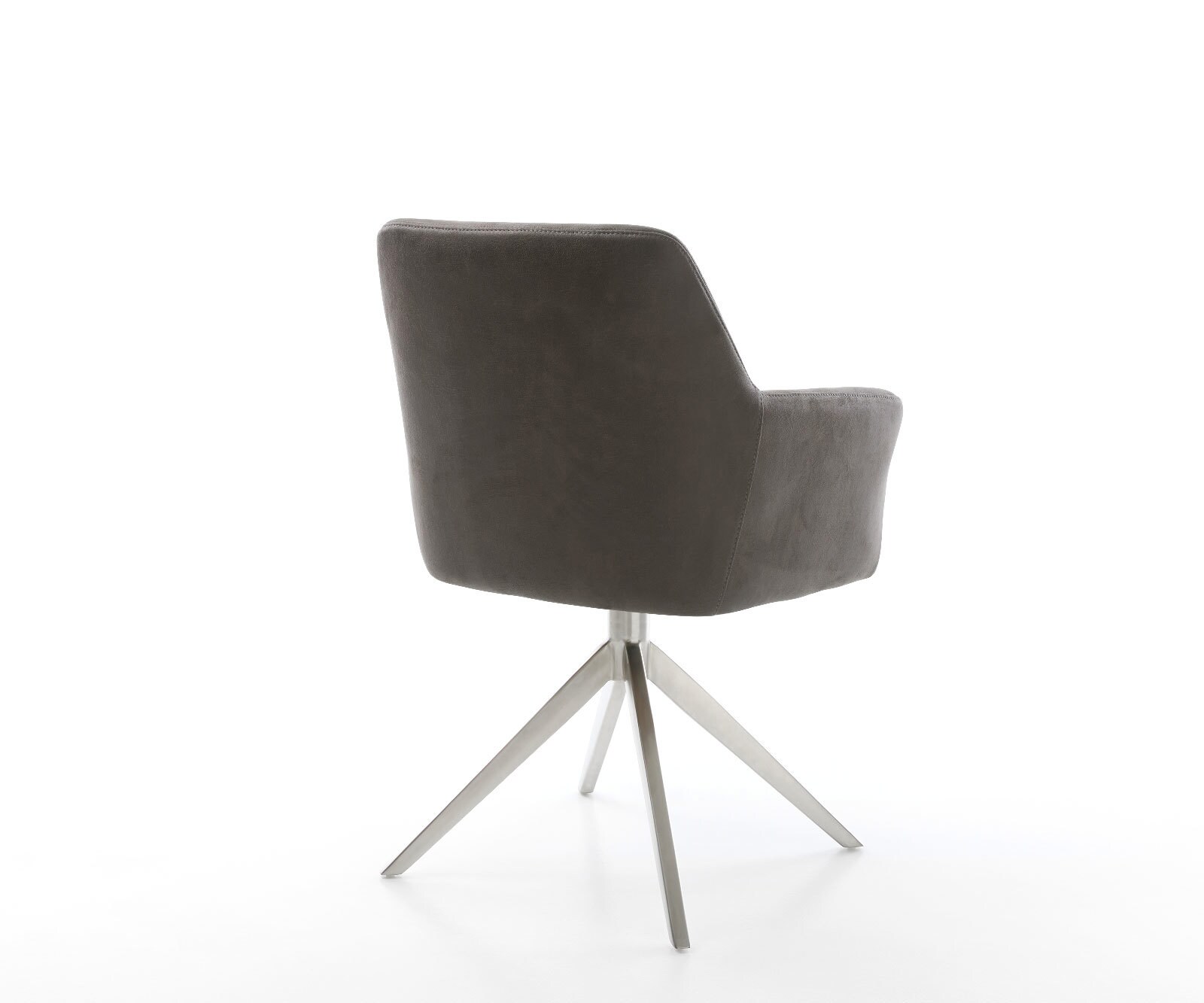 Draaistoel Xana-Flex met armleuning microvelours antraciet vintage kruisframe breed roestvrij staal 360° draaibaar rocker-functie pocketveer kern 4