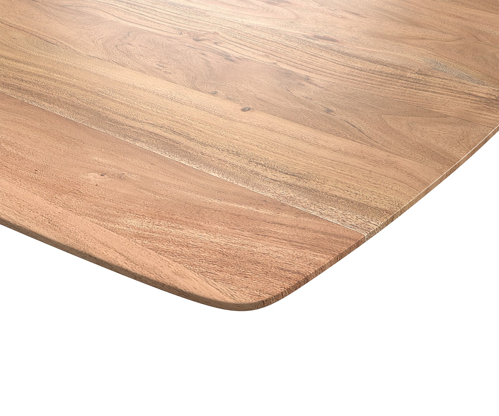 Eettafel Edge Boot 200x100 acacia natuur edelstaal schuin Zwitserse rand 5