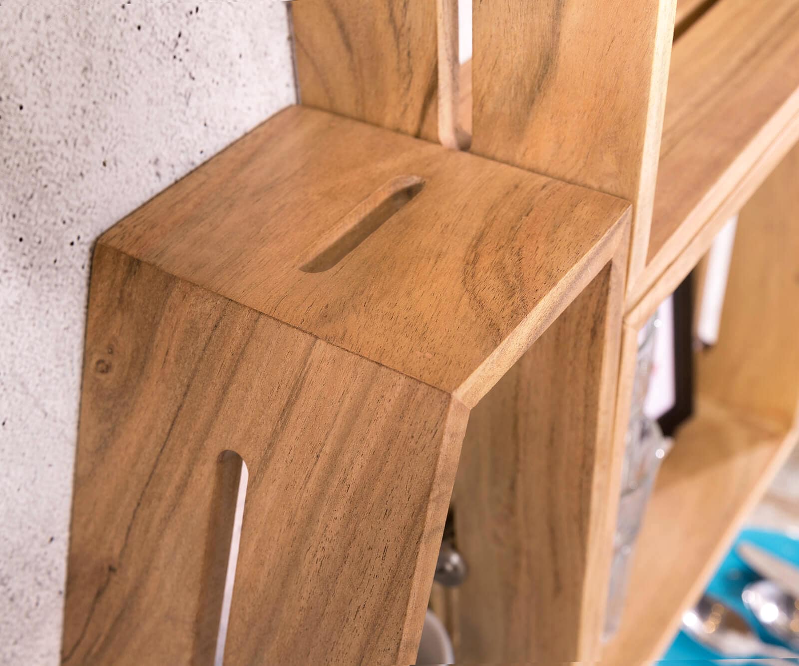 Designer-wandplank Wyatt 70x55 cm acacia natuur set van 3  3 Designer-wandplank Wyatt 70x55 cm acacia natuur set van 3  3