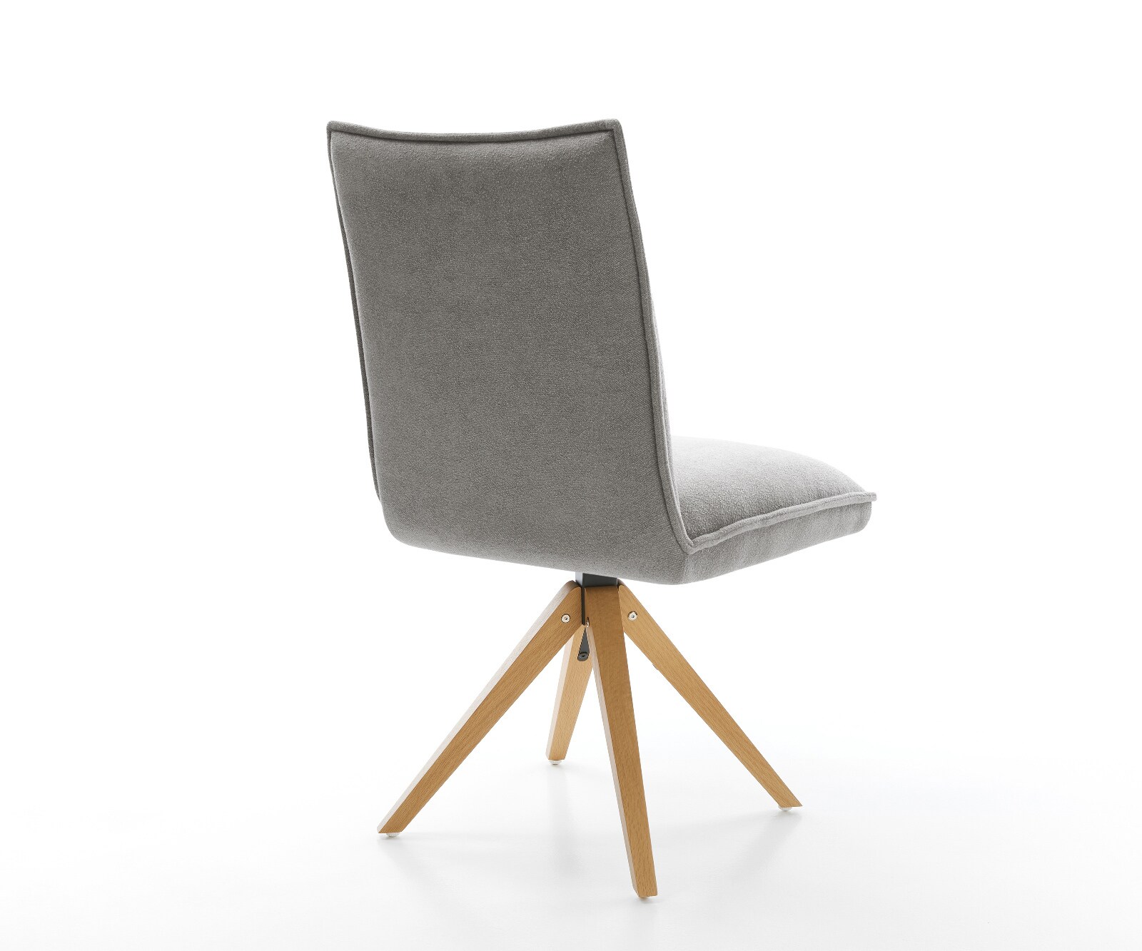 Draaistoel Lelio-Flex zachte stof met structuur grijs houten frame hoekig natuur 180° draaibaar pocketveer kern 5