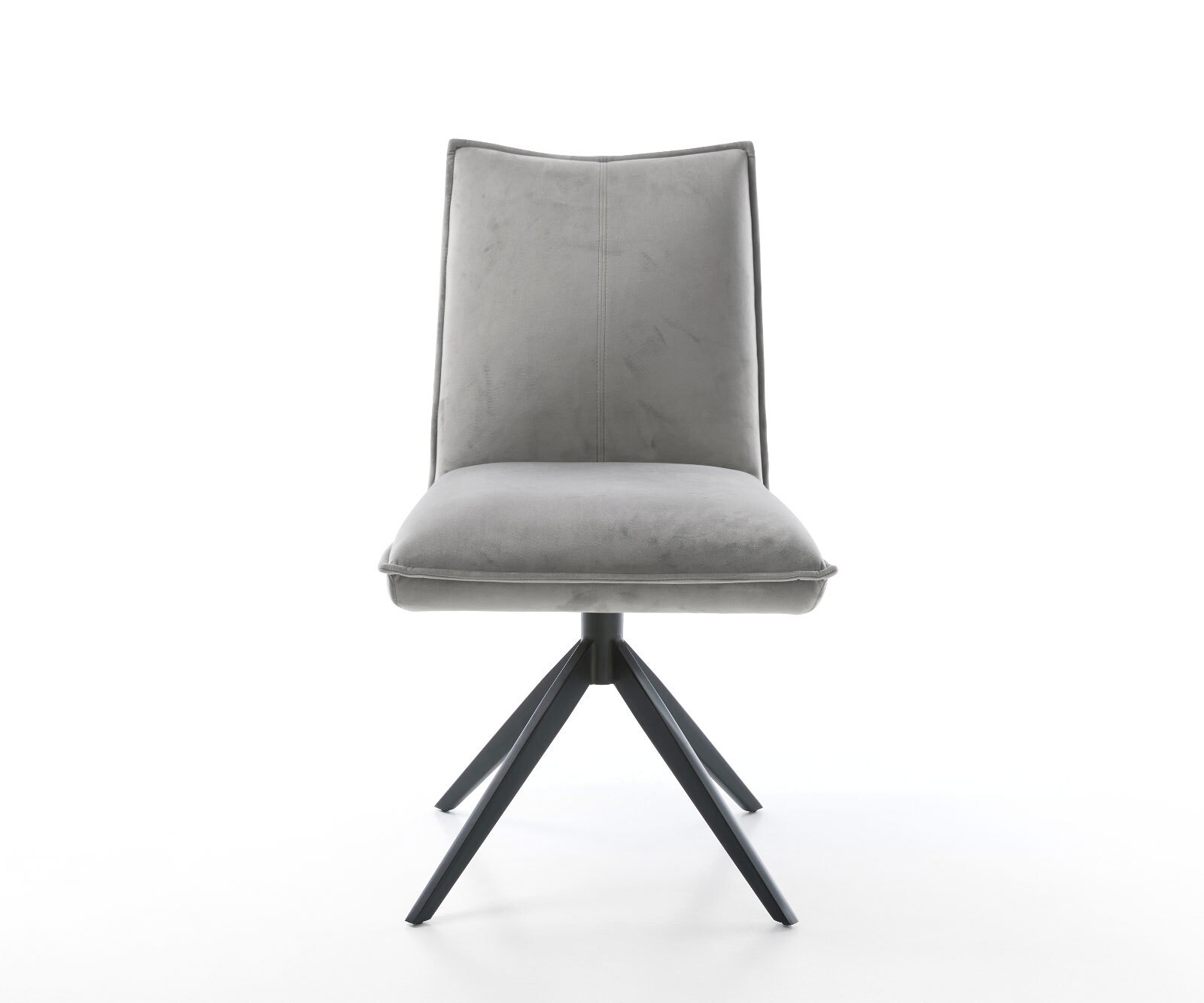 Draaistoel Lelio-Flex fluweel grijs kruisframe breed zwart 360° draaibaar rocker-functie pocketveer kern 2