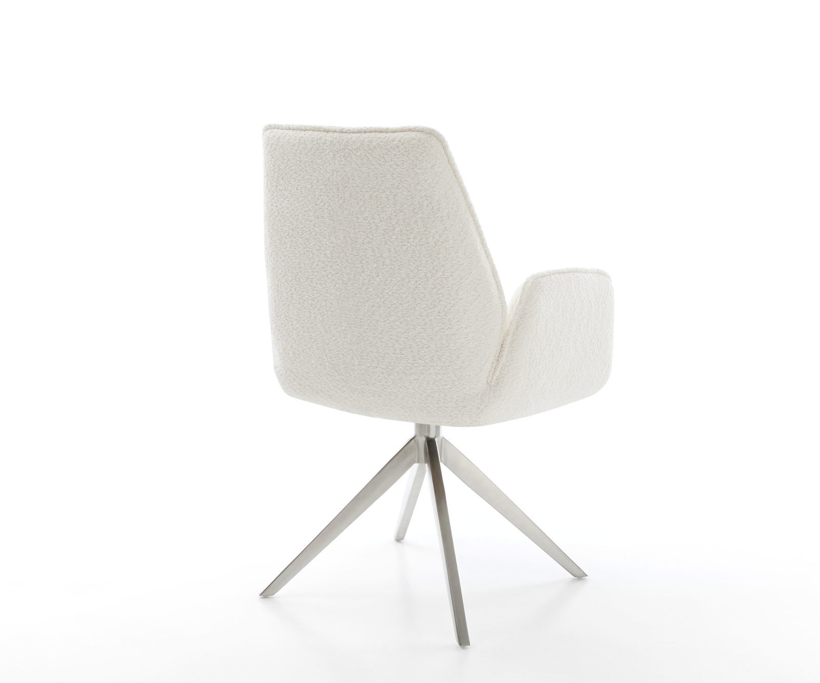 Draaistoel Zoa-Flex bouclé wit kruisframe breed roestvrij staal 360° draaibaar rocker-functie pocketveer kern 4 Draaistoel Zoa-Flex bouclé wit kruisframe breed roestvrij staal 360° draaibaar rocker-functie pocketveer kern 4