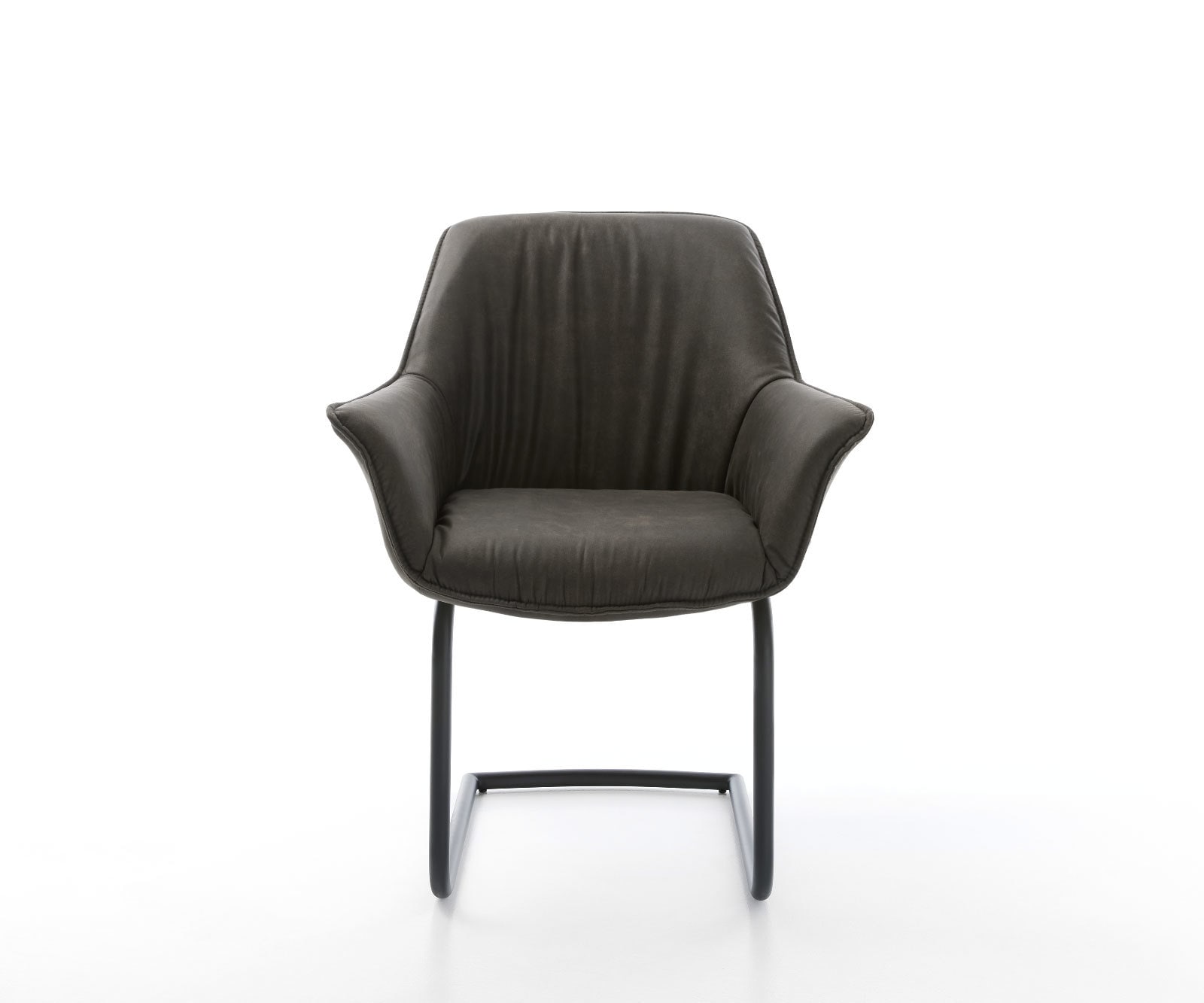 Sledemodel Keila-Flex met armleuning microvelours antraciet vintage sledemodel rond zwart 2 Sledemodel Keila-Flex met armleuning microvelours antraciet vintage sledemodel rond zwart 2