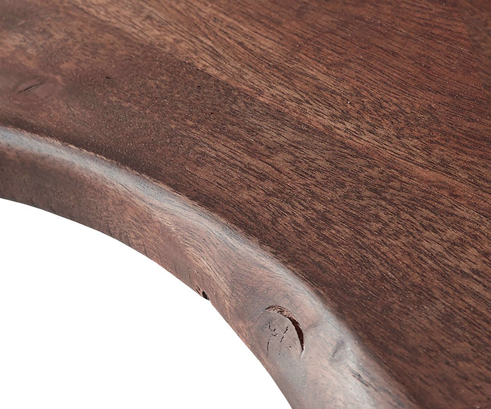 Eettafel Edge 200x100 XL acacia bruin roestvrijstaal schuin Live-Edge 4