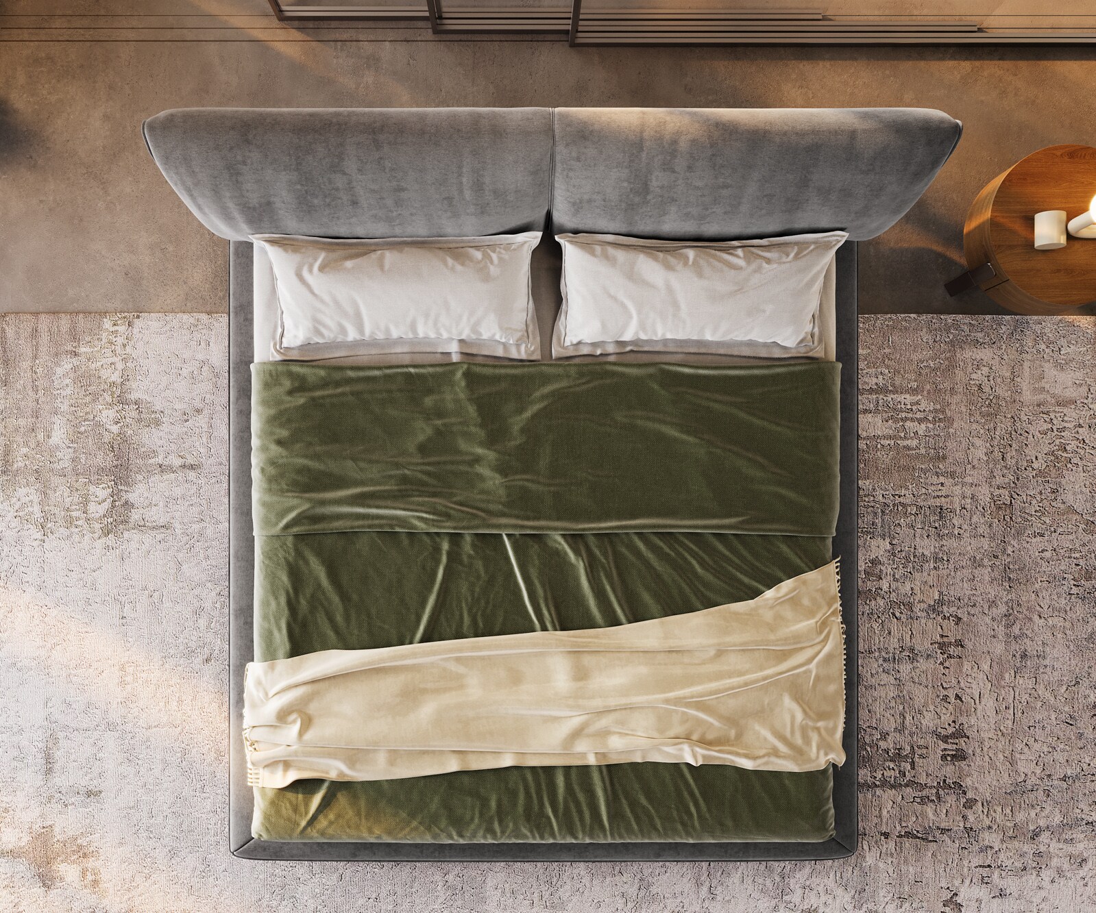 Bedframe Cusino 180x200 cm microvezel grijs gestoffeerd 5