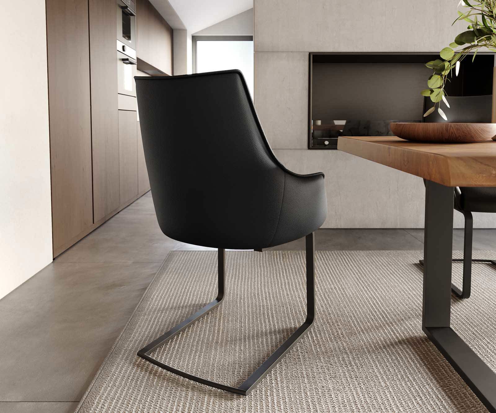 Sledemodel Alja-Flex met armleuning echt leer zwart sledemodel vlak zwart pocketveer kern 4 Sledemodel Alja-Flex met armleuning echt leer zwart sledemodel vlak zwart pocketveer kern 4