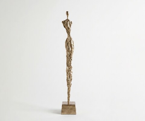 Beeldje Valeria B15 x D15 x H102 cm Aluminium Champagner Handgemaakt