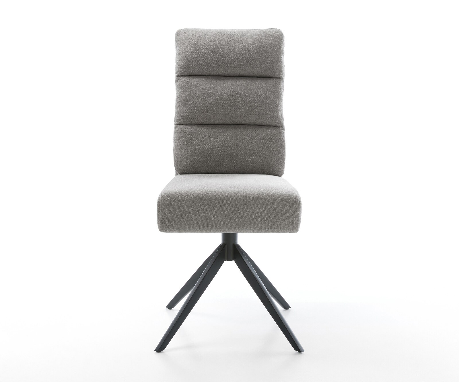 Draaistoel Pela-Flex zachte stof met structuur grijs kruisframe breed zwart 360° draaibaar rocker-functie pocketveer kern 2