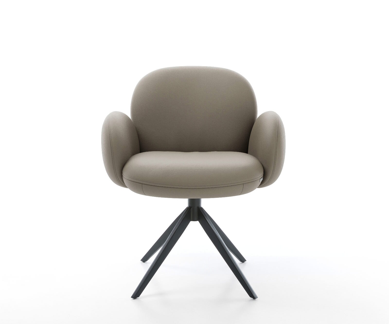 Draaistoel Nube-Flex met armleuning echt leer mud kruisframe breed zwart 360° draaibaar rocker-functie pocketveer kern 1