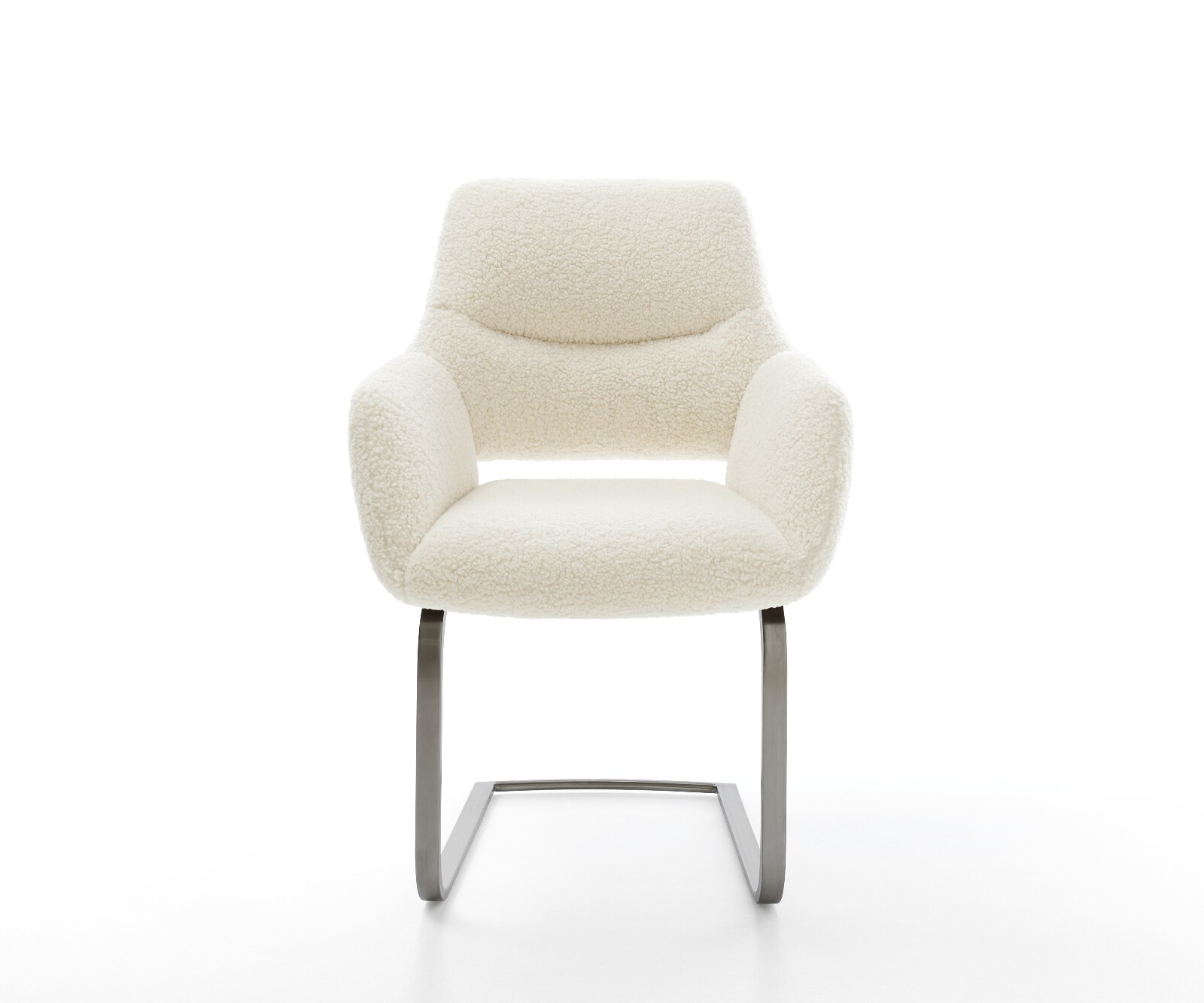 Sledemodel Yago-Flex met armleuning teddy beige sledemodel vlak grafiet pocketveer kern 1