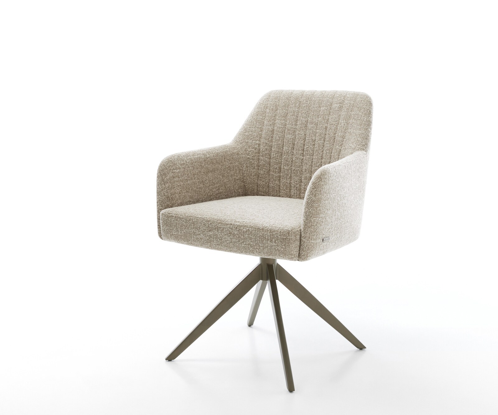 Draaistoel Greg-Flex geweven stof beige kruisframe breed afwerking met titanium 360° draaibaar rocker-functie pocketveer kern 1