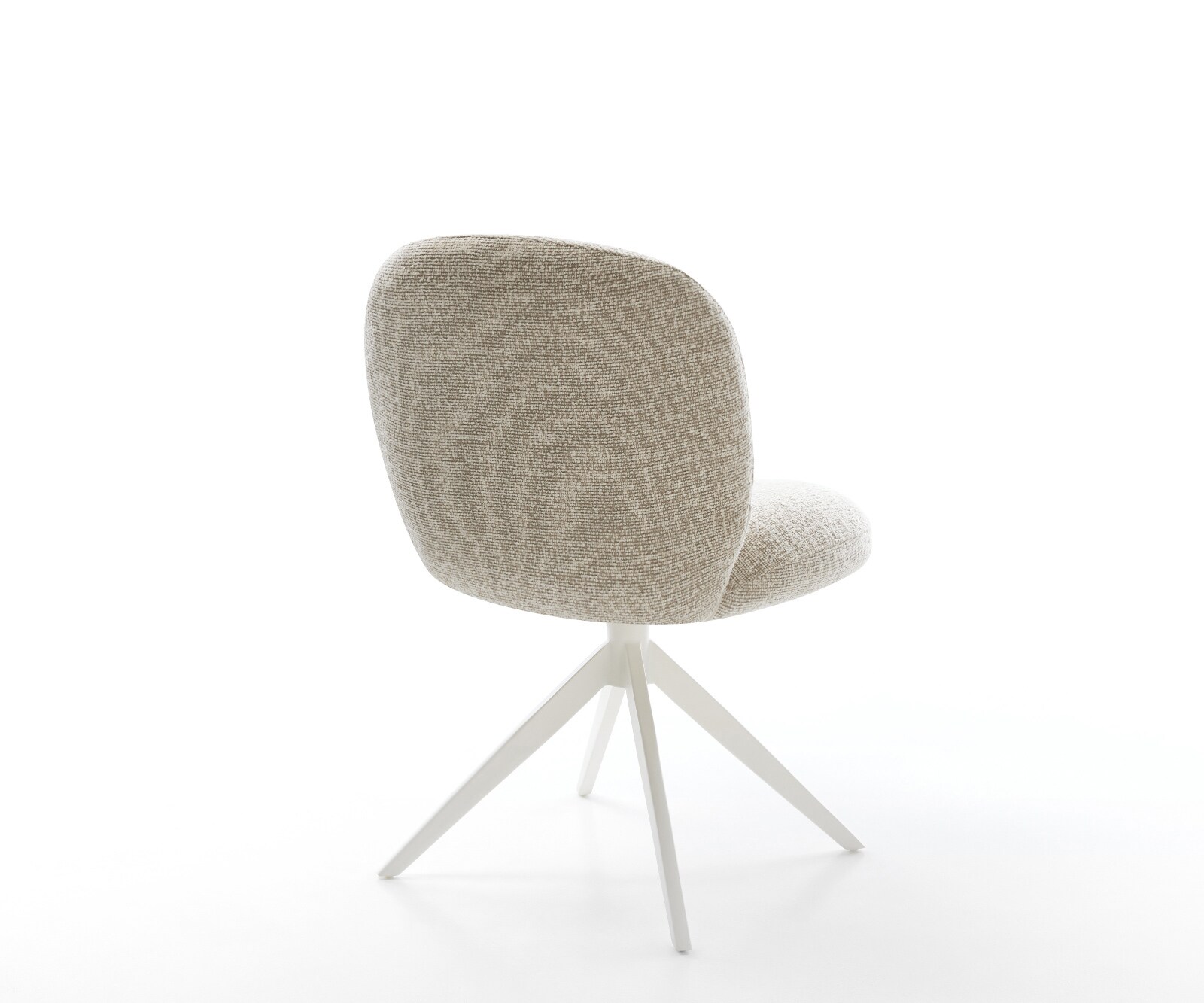Draaistoel Nube-Flex geweven stof beige kruisframe breed wit 360° draaibaar rocker-functie pocketveer kern 5