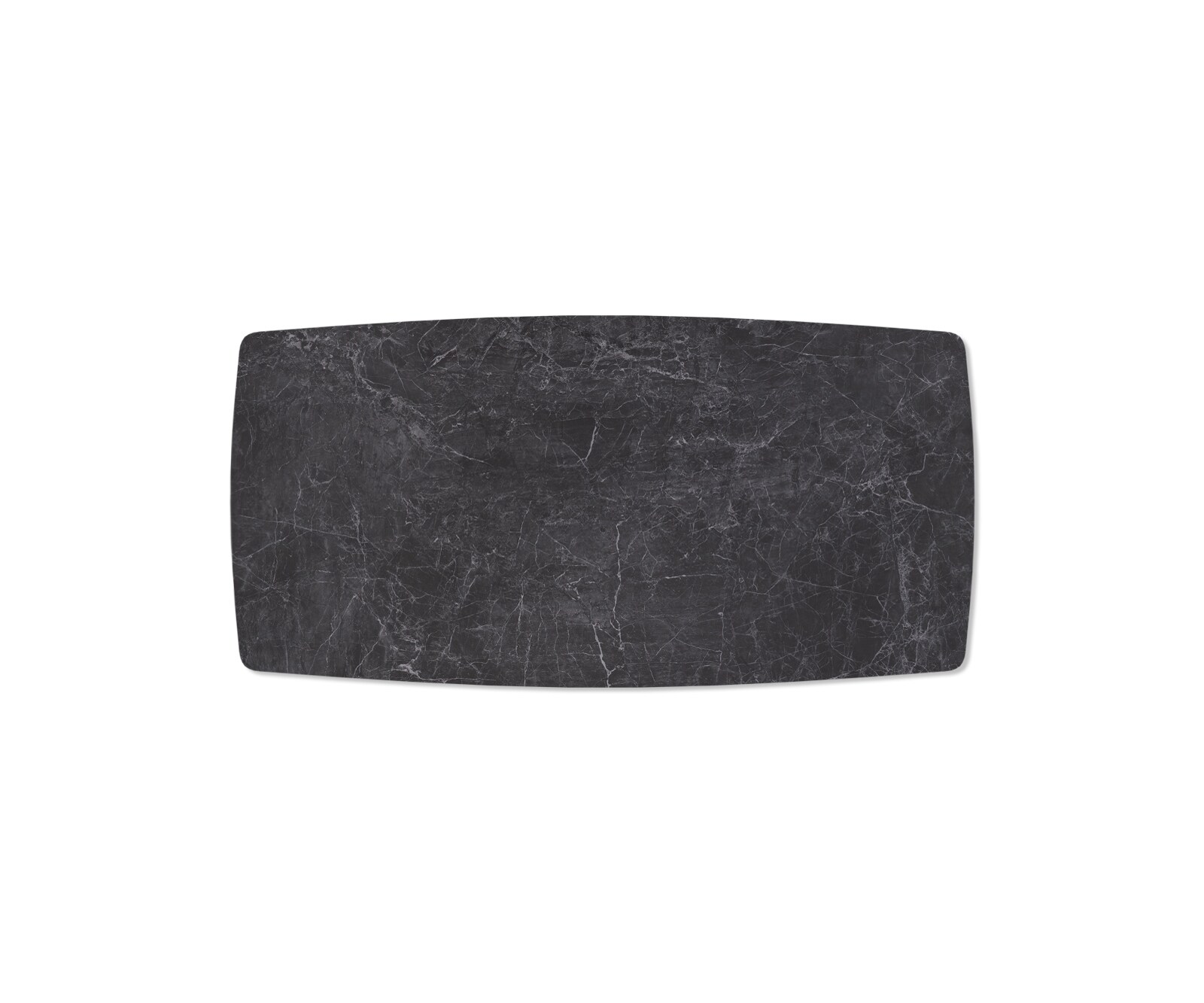 Eettafel Edge Bootsform 200x100cm Laminam® keramiek grijs middenpoot kruis zwart 4