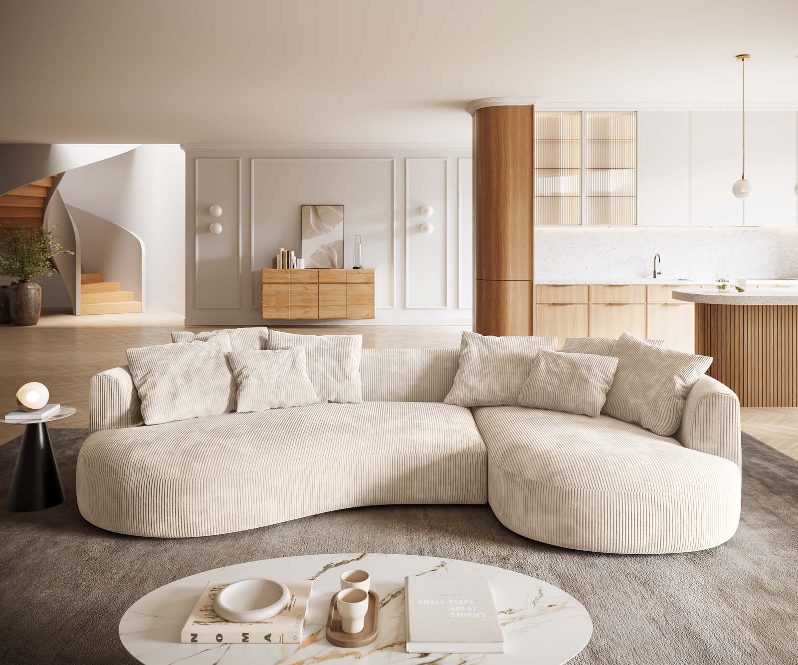 Sofa Edina 330x170 cm Cord Beige 2 Sofa Edina 330x170 cm Cord Beige 2