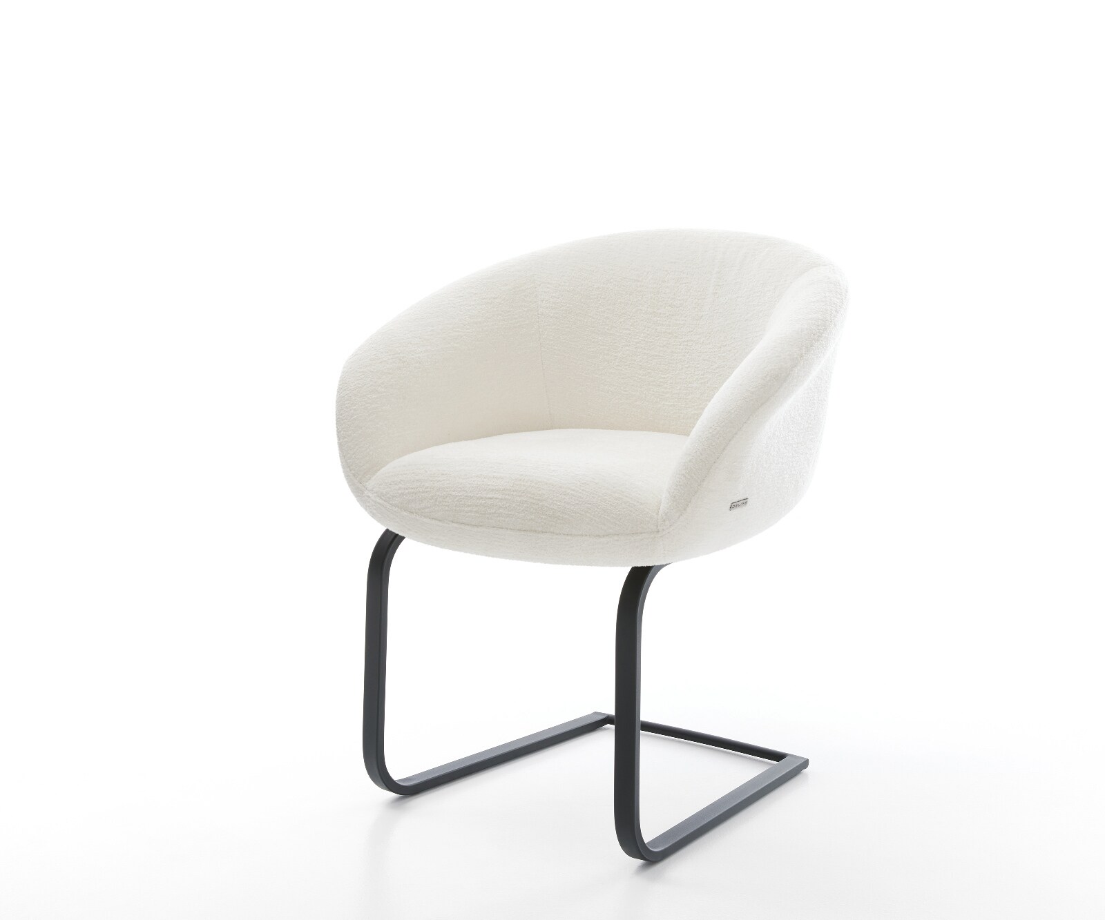 Sledemodel Vinka-Flex met armleuning bouclé zacht beige sledemodel vlak zwart pocketveer kern 1