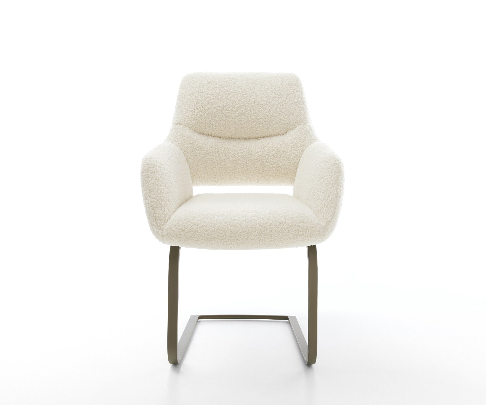 Sledemodel Yago-Flex met armleuning teddy beige sledemodel vlak afwerking met titanium pocketveer kern 2