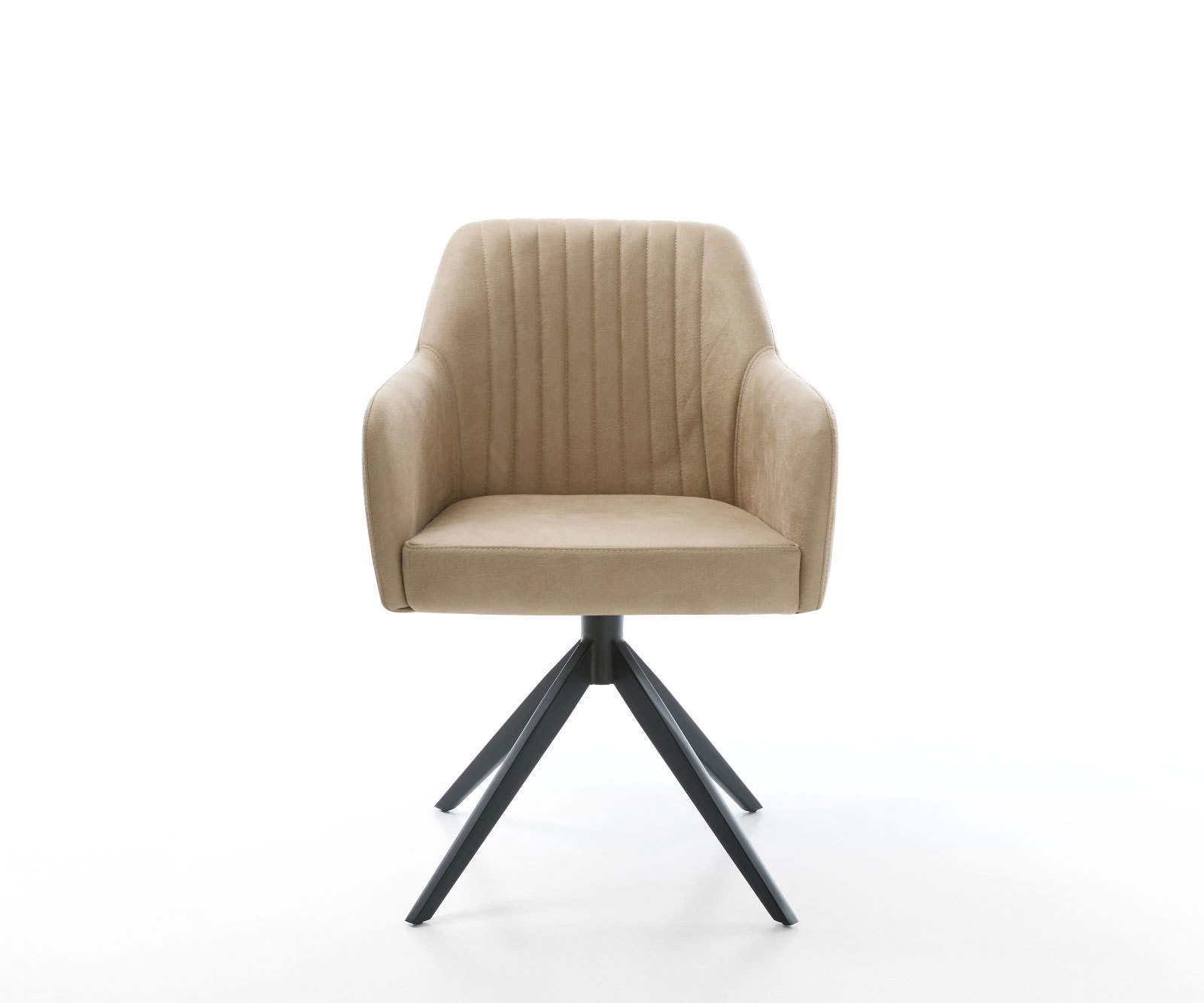 Eetkamerstoel Greg-Flex microvelours beige vintage kruisframe breed zwart pocketveer kern 2