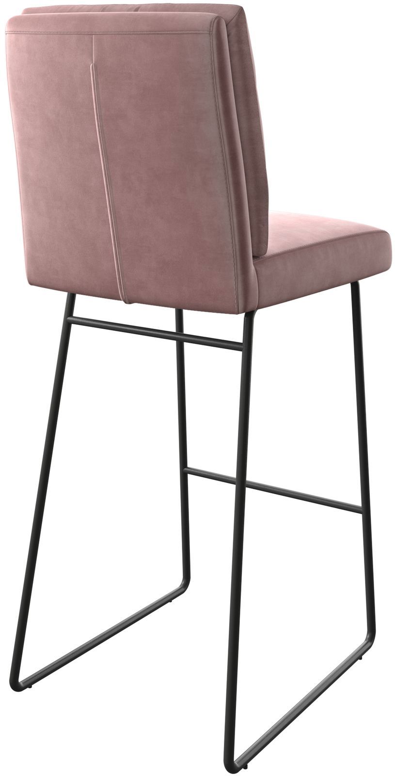 Barstoel Pela-Flex fluweel rosé slipframe metaal 4