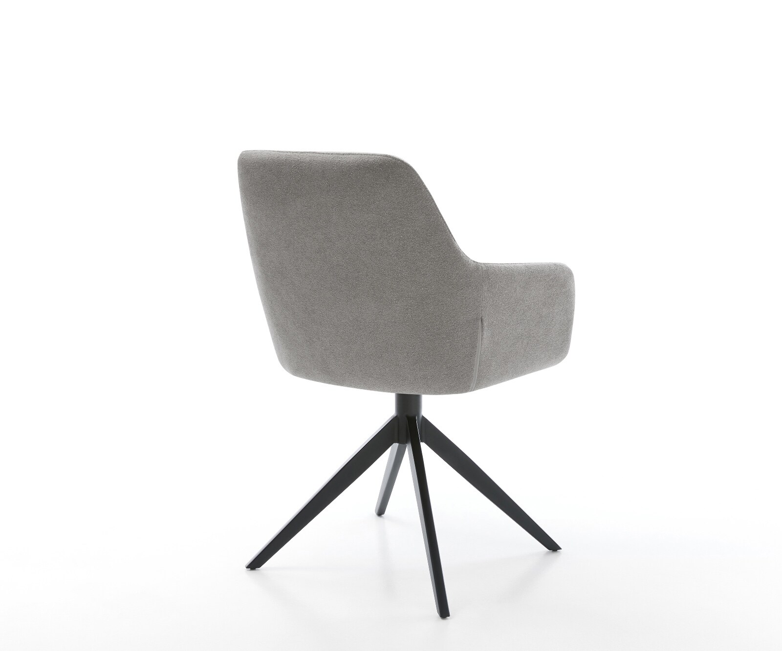 Draaistoel Pejo-Flex zachte stof met structuur grijs kruisframe breed zwart 360° draaibaar rocker-functie pocketveer kern 5