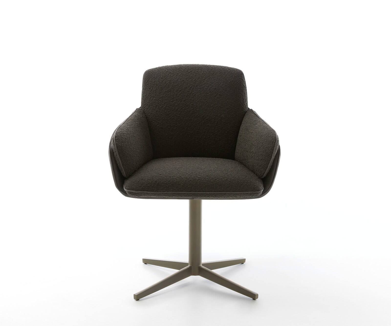 Draaistoel Luan-Flex met armleuning materiaalmix zwart kruispoot afwerking met titanium 360° draaibaar 1 Draaistoel Luan-Flex met armleuning materiaalmix zwart kruispoot afwerking met titanium 360° draaibaar 1