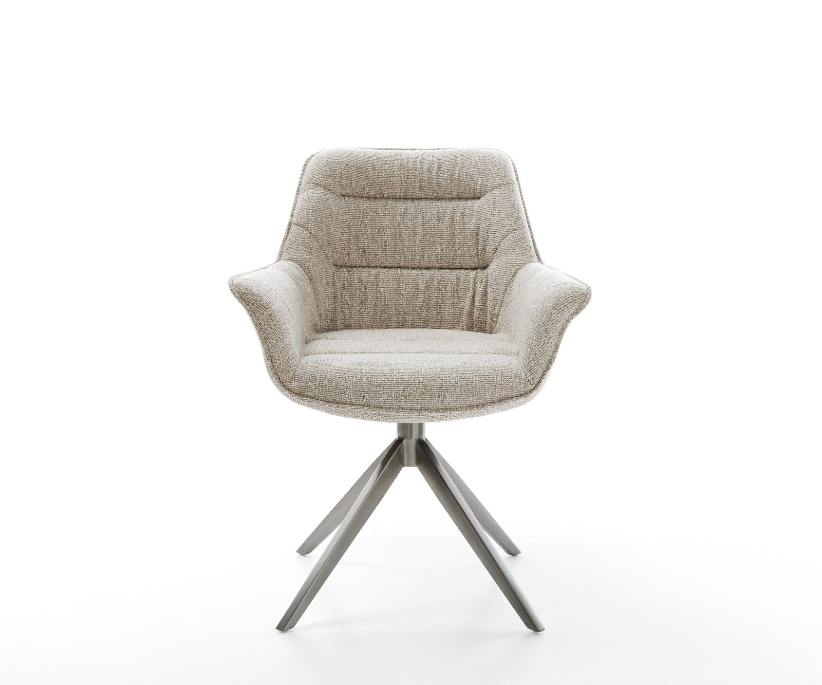 Draaistoel Kaira-Flex geweven stof beige kruisframe breed grafiet 360° draaibaar rocker-functie 1