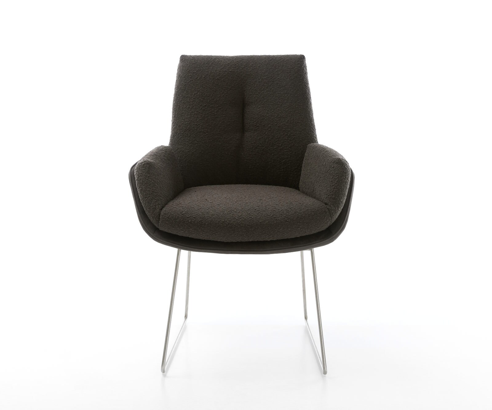 Eetkamerstoel Clea-Flex materiaalmix zwart slipframe roestvrij staal 1 Eetkamerstoel Clea-Flex materiaalmix zwart slipframe roestvrij staal 1