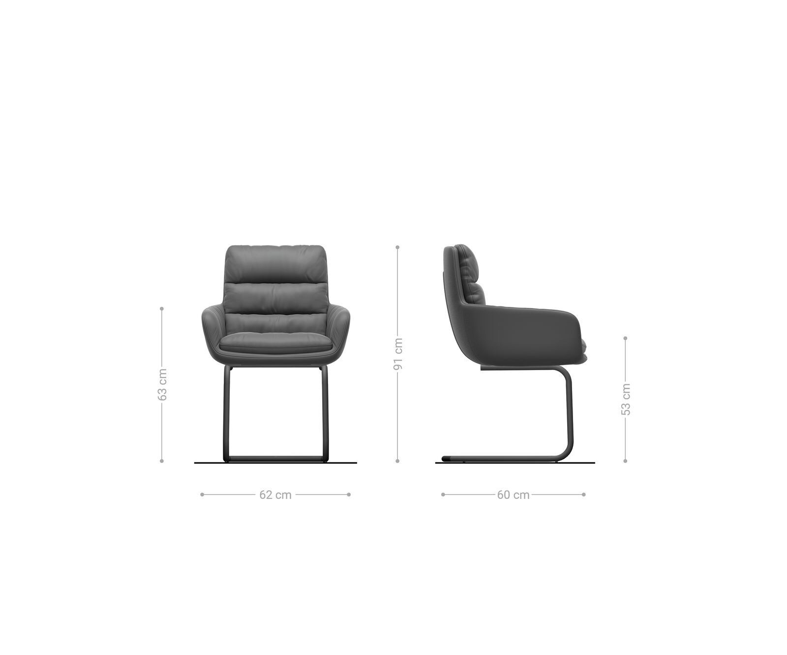 Sledemodel Abelia-Flex met armleuning microvelours taupe vintage sledemodel rond zwart 6