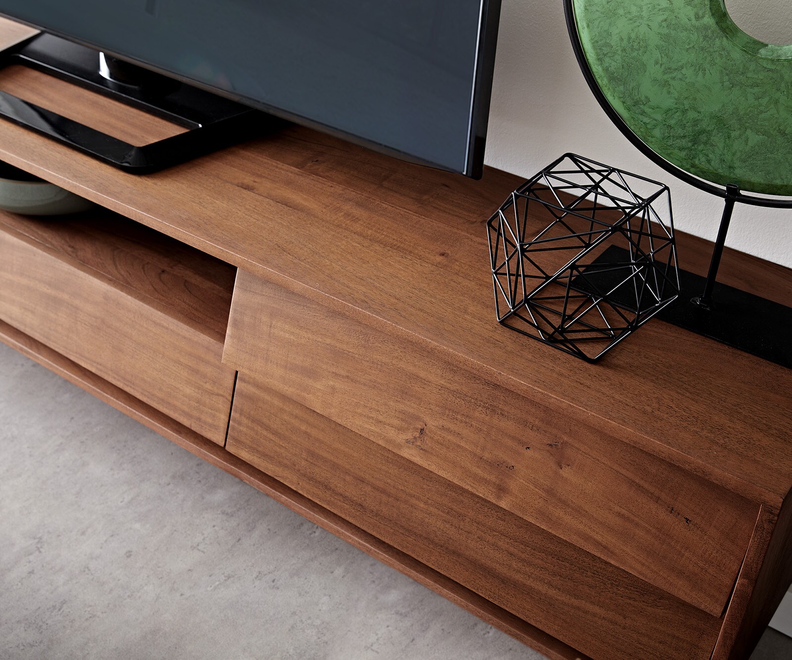 TV-Meubel Eloi Acacia Bruin 200x35 cm 2 Deuren 1 Lade Zwevend 3 TV-Meubel Eloi Acacia Bruin 200x35 cm 2 Deuren 1 Lade Zwevend 3