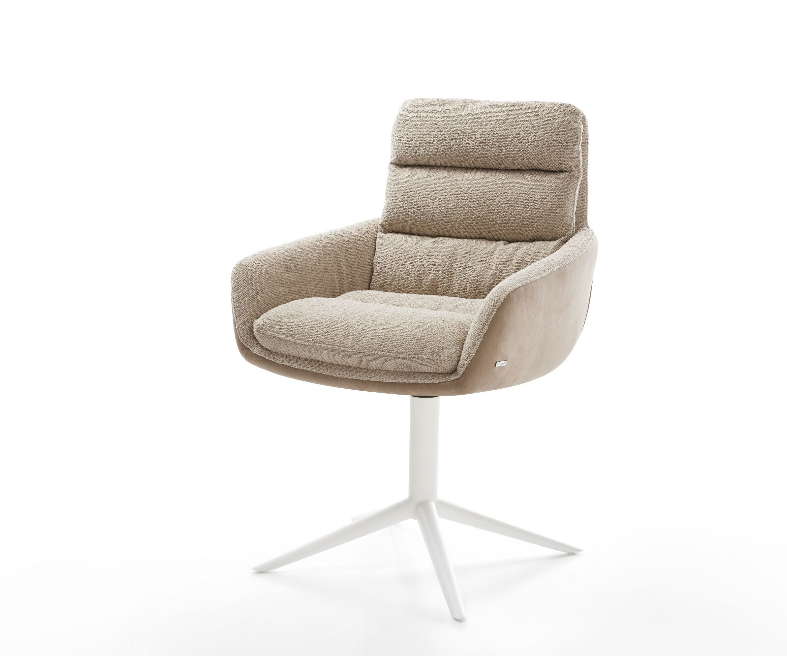 Draaistoel Abelia-Flex met armleuning materiaalmix mud kruispoot wit 360° draaibaar rocker-functie