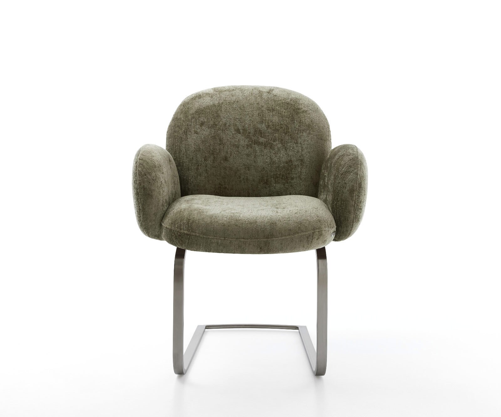 Sledemodel Nube-Flex met armleuning chenille olijfgroen sledemodel vlak grafiet pocketveer kern 2