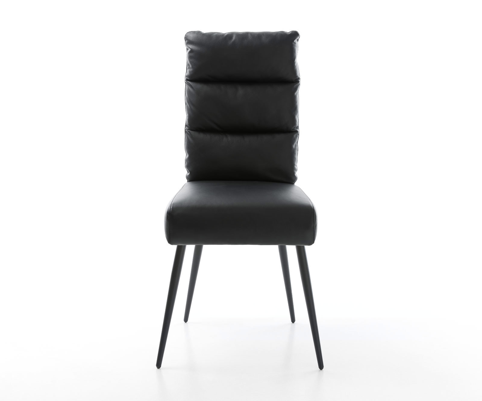 Eetkamerstoel Pela-Flex echt leer zwart 4-poot conisch zwart pocketveer kern 1 Eetkamerstoel Pela-Flex echt leer zwart 4-poot conisch zwart pocketveer kern 1