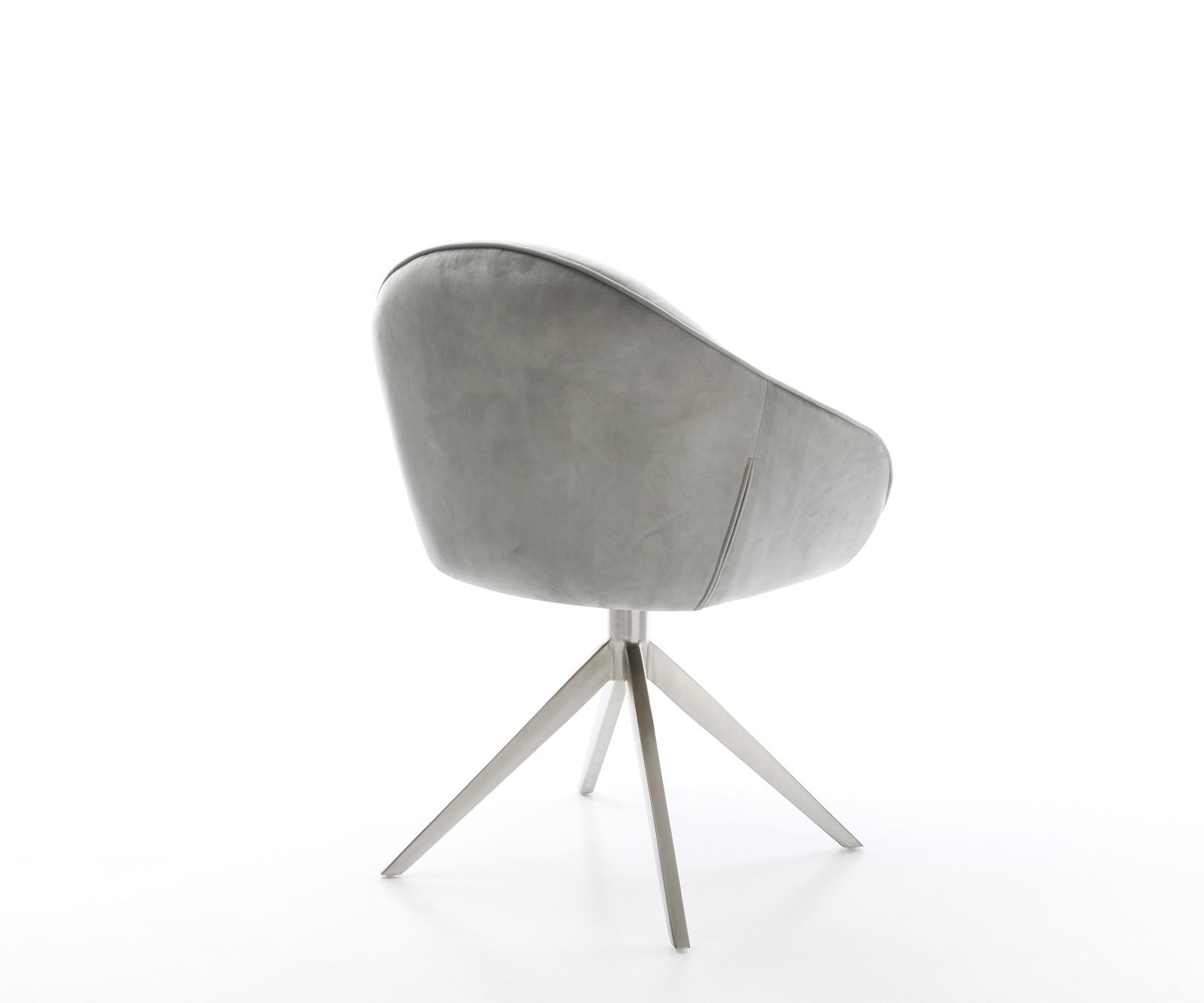 Draaistoel Gaio-Flex fluweel grijs kruisframe breed roestvrij staal 360° draaibaar rocker-functie 4 Draaistoel Gaio-Flex fluweel grijs kruisframe breed roestvrij staal 360° draaibaar rocker-functie 4