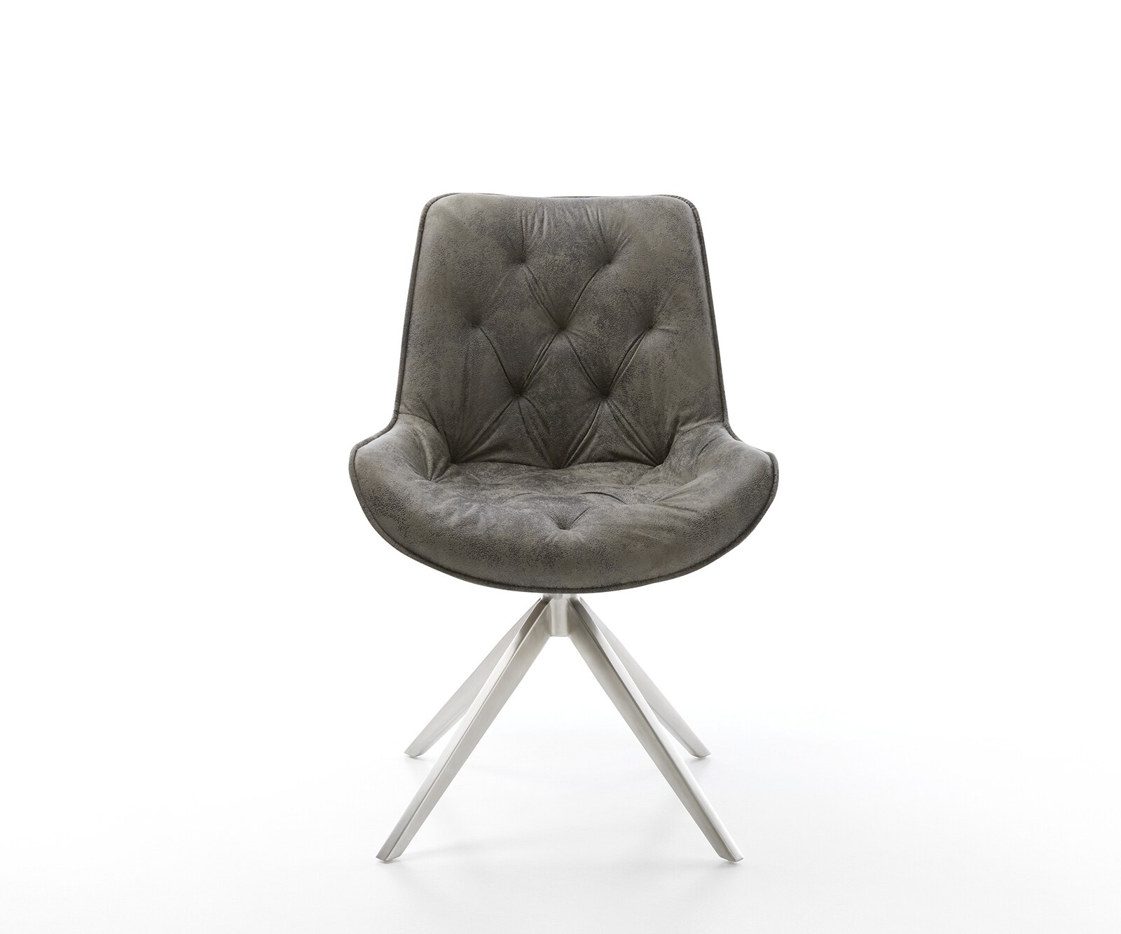 Eetkamerstoel Taimi-Flex microvelours grijs antiek kruisframe breed roestvrij staal 1 Eetkamerstoel Taimi-Flex microvelours grijs antiek kruisframe breed roestvrij staal 1