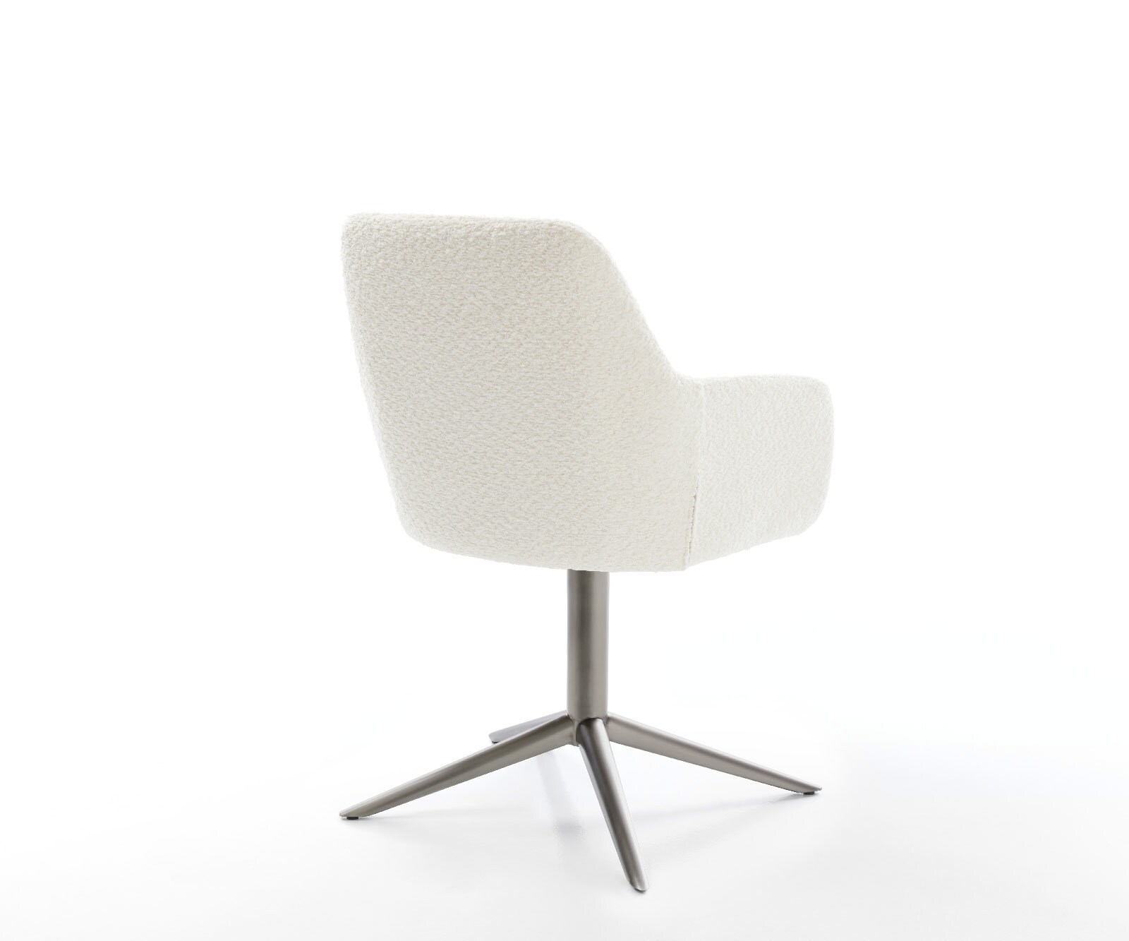 Draaistoel Pejo-Flex bouclé wit kruispoot grafiet 360° draaibaar rocker-functie pocketveer kern 5