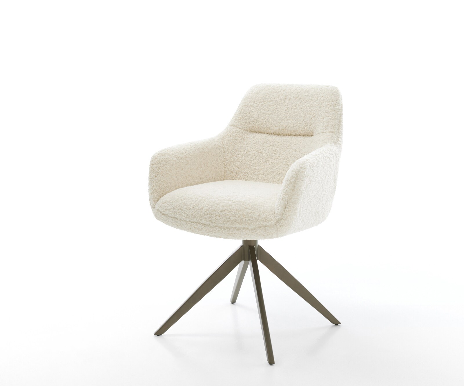 Draaistoel Pejo-Flex teddy beige kruisframe breed afwerking met titanium 360° draaibaar rocker-functie pocketveer kern 1