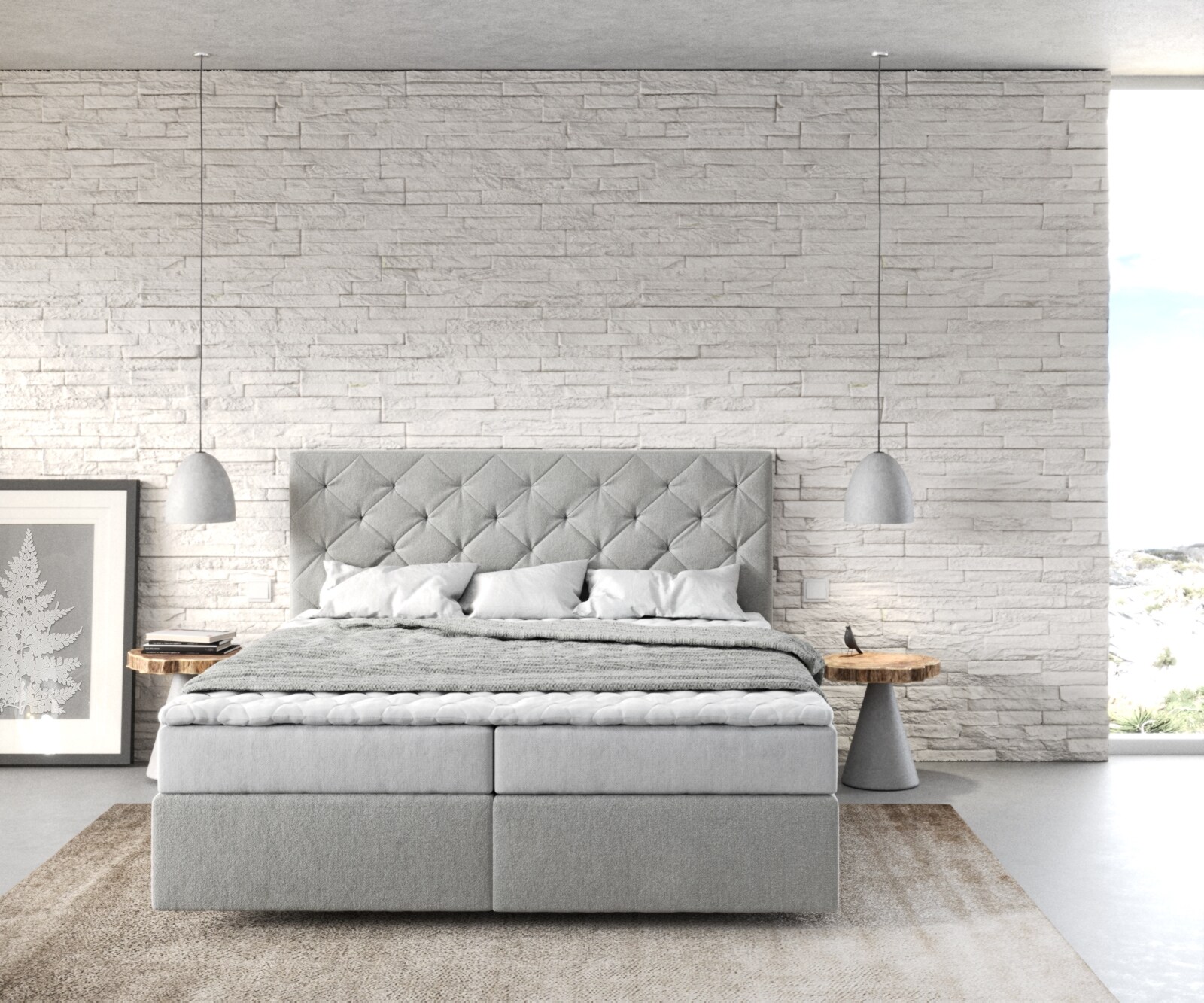 Boxspringbed Dream-Great 160x200 microvezel zilvergijs 1