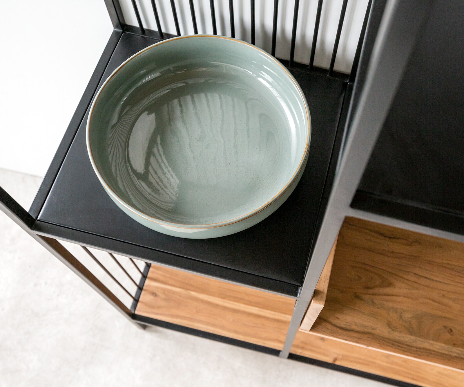 Boekenkast Lukeo 115x200 cm acacia natuur metaal zwart 5