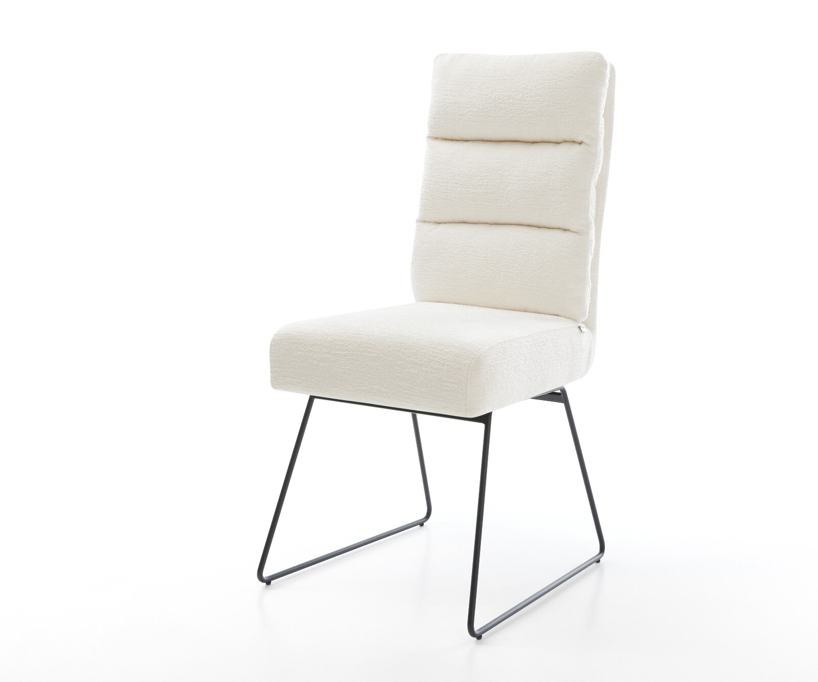 Eetkamerstoel Pela-Flex bouclé zacht beige slipframe zwart pocketveer kern 1