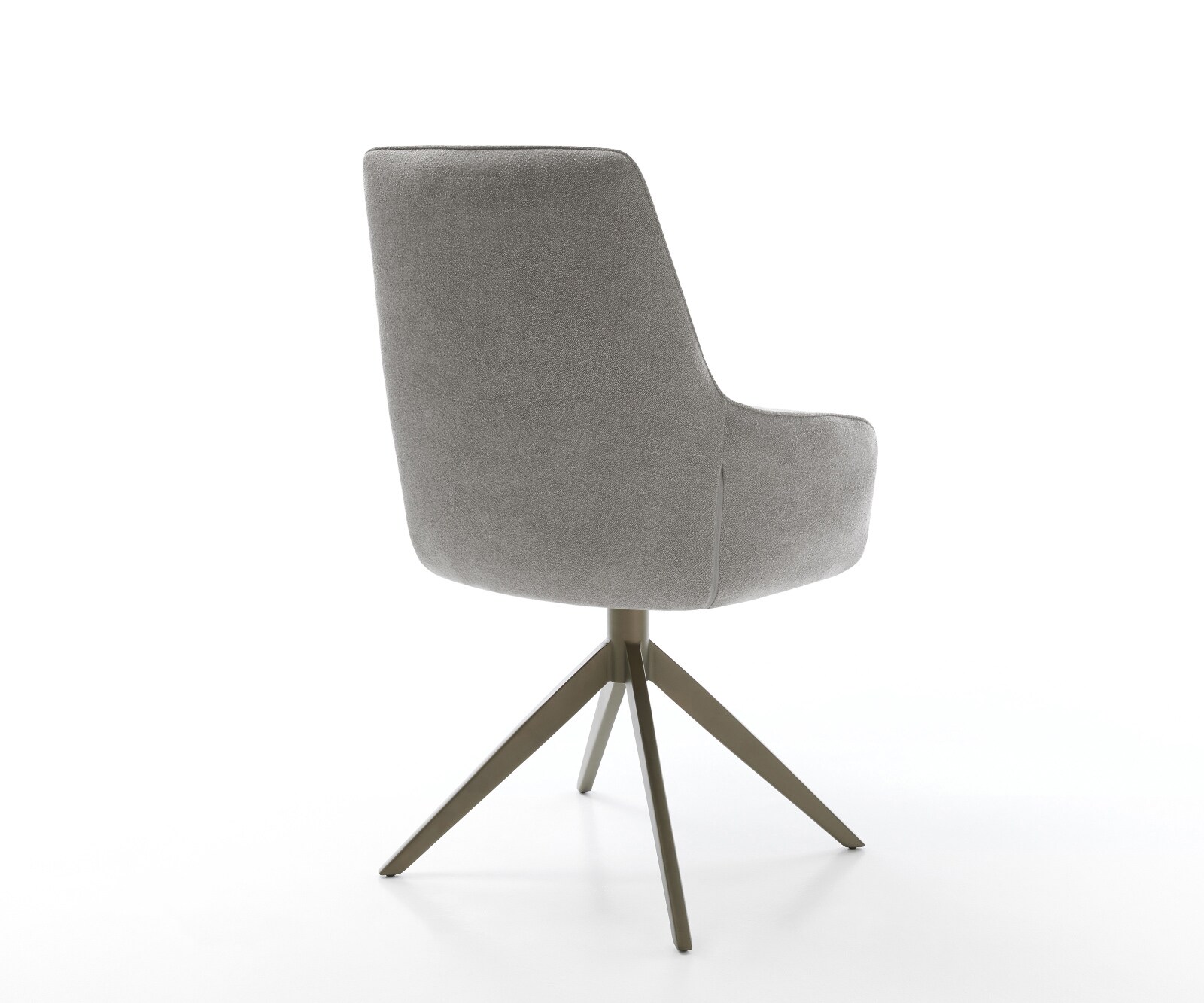 Draaistoel Zelia-Flex met armleuning zachte stof met structuur grijs kruisframe breed afwerking met titanium 360° draaibaar rocker-functie pocketveer kern 4
