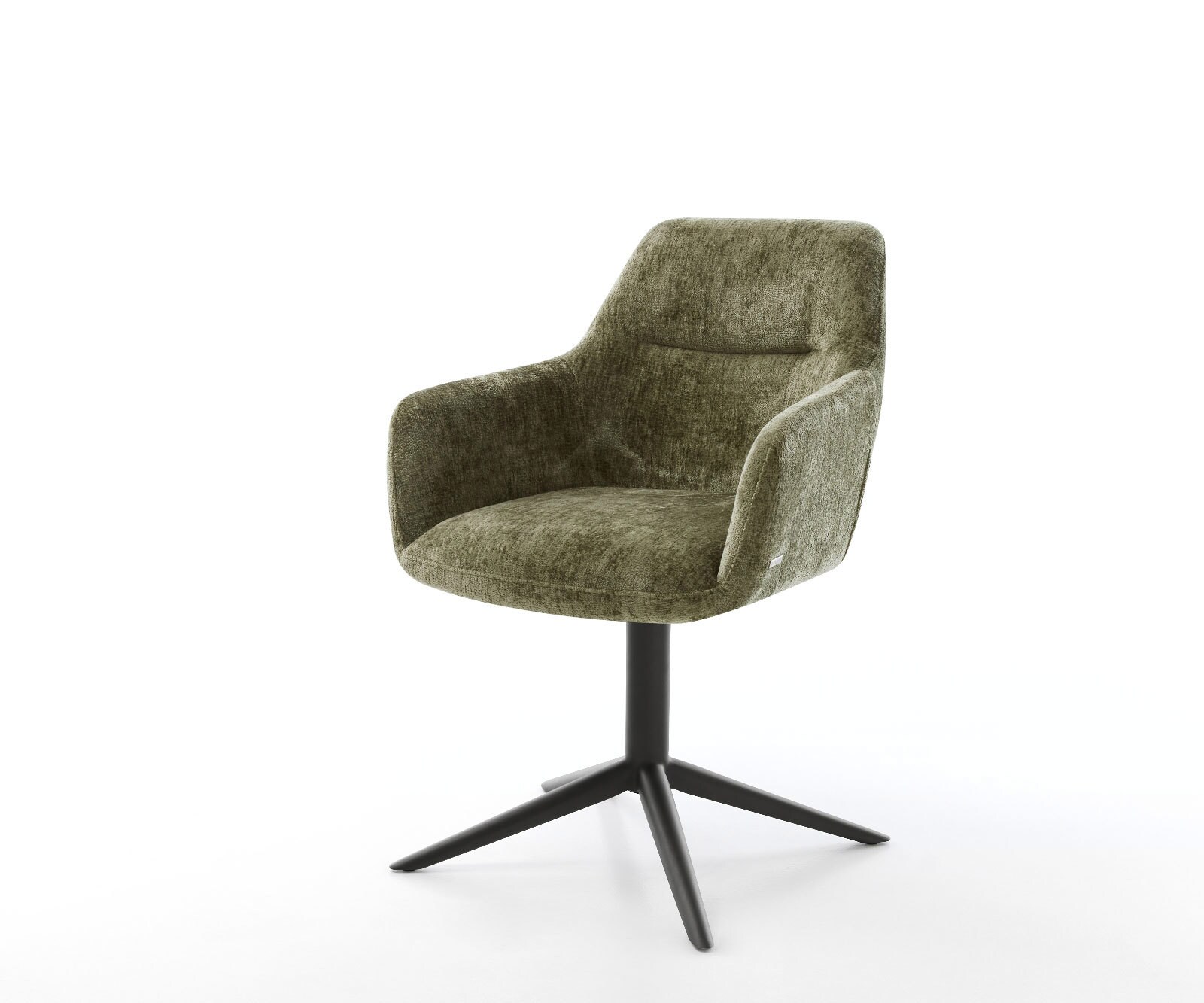 Draaistoel Pejo-Flex chenille olijfgroen kruispoot zwart 360° draaibaar rocker-functie pocketveer kern 1