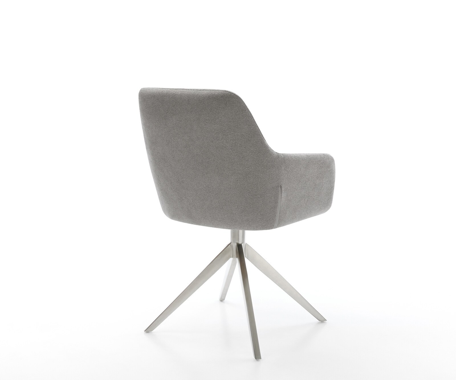 Draaistoel Pejo-Flex zachte stof met structuur grijs kruisframe breed roestvrij staal 360° draaibaar pocketveer kern 5