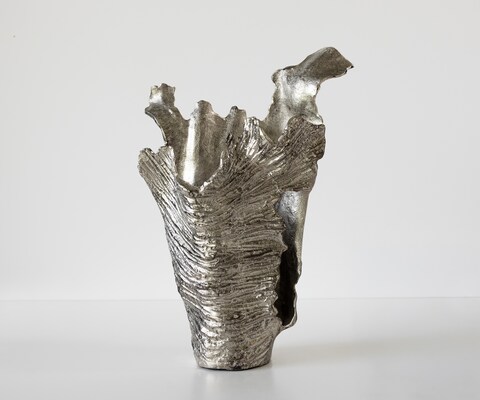 Vaas Corallo B43 x D24 x H61 cm Aluminium Platin Handgemaakt
