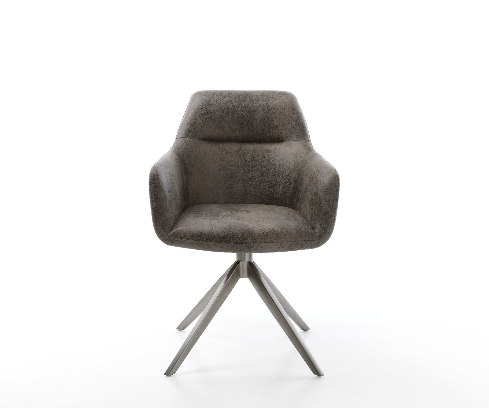 Draaistoel Pejo-Flex microvelours grijs antiek kruisframe breed grafiet 360° draaibaar rocker-functie pocketveer kern 1