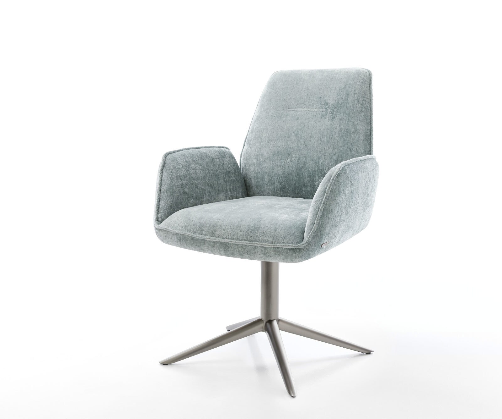 Draaistoel Zoa-Flex chenille pastelblauw kruispoot grafiet 360° draaibaar rocker-functie pocketveer kern 1