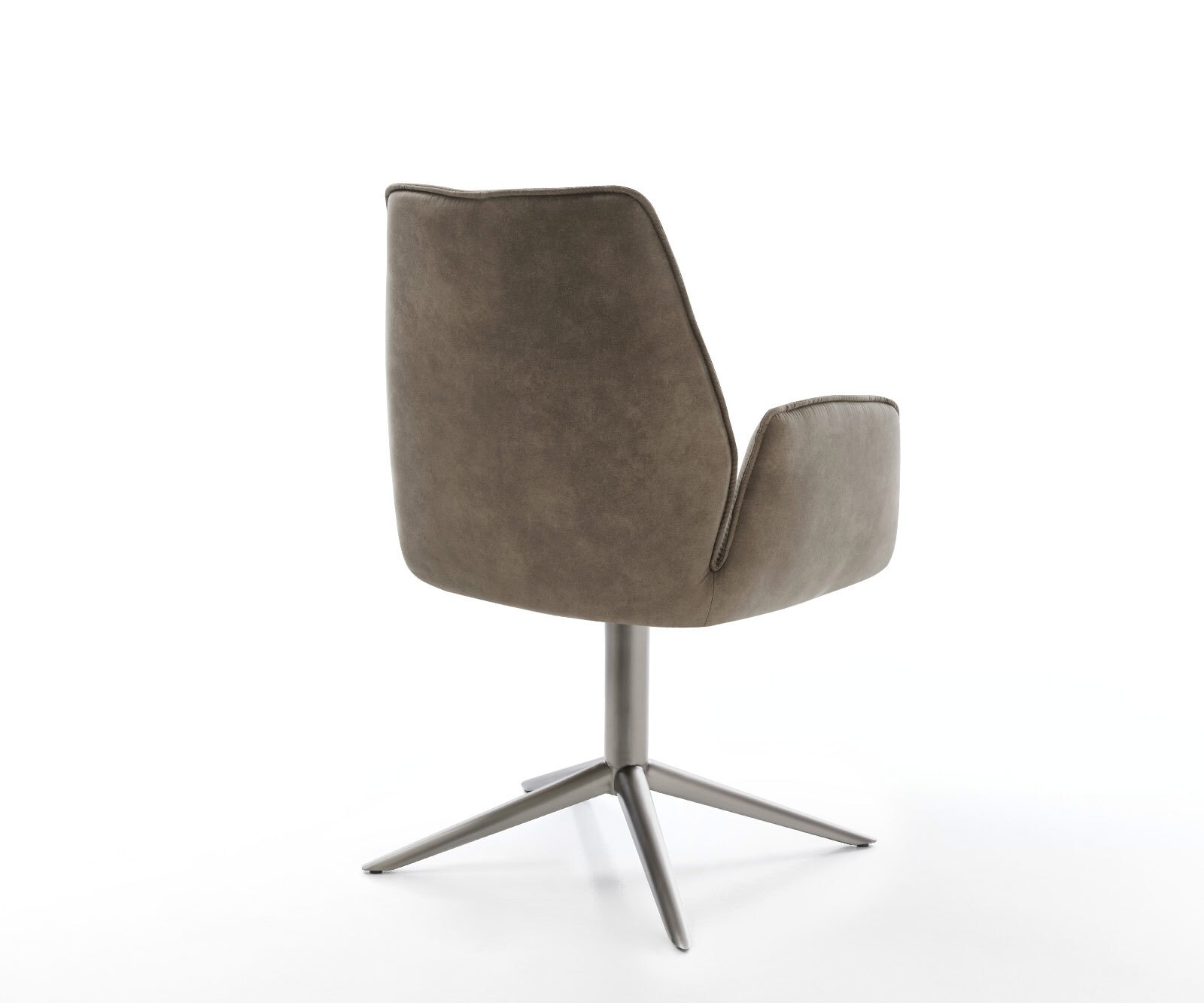 Draaistoel Zoa-Flex microvelours taupe vintage kruispoot grafiet 360° draaibaar rocker-functie pocketveer kern 4